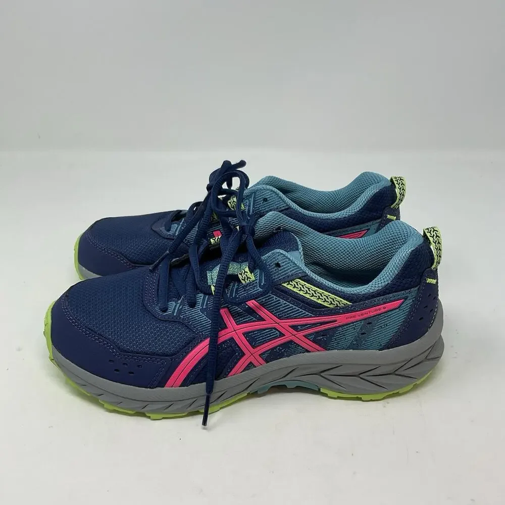 ASICS Shoes Pre Venture 9 Grade School Big Kids Size US 7 EU 40‎ Blue Hot Pink